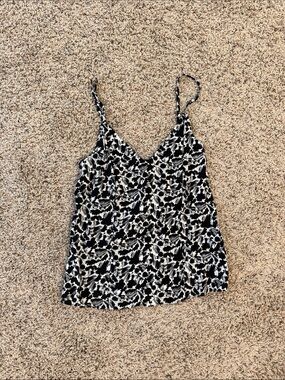Madewell Black and White V-Neck Spaghetti Strap Camisole